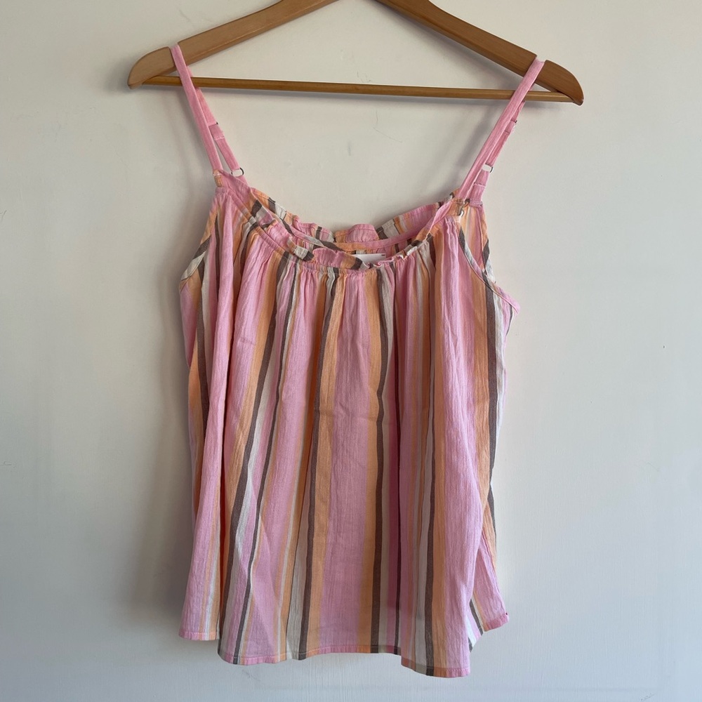 Xirena Carah tank top spaghetti strap villa pink orange stripe Size small
